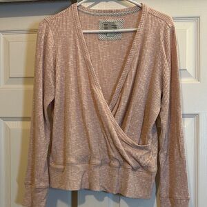 Women's Long Sleeve Wrap Top - Pink